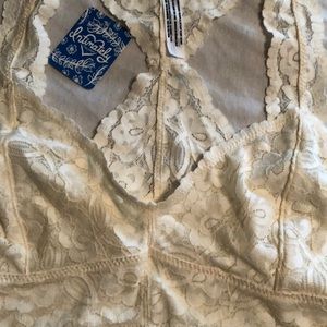 NWT FREE PEOPLE IVORY LACE RACERBACK BRA